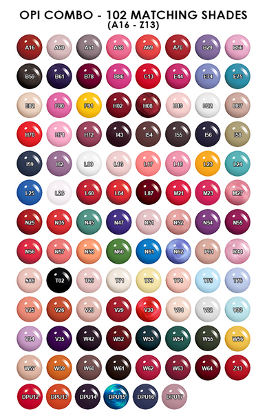 Opi color deals chart