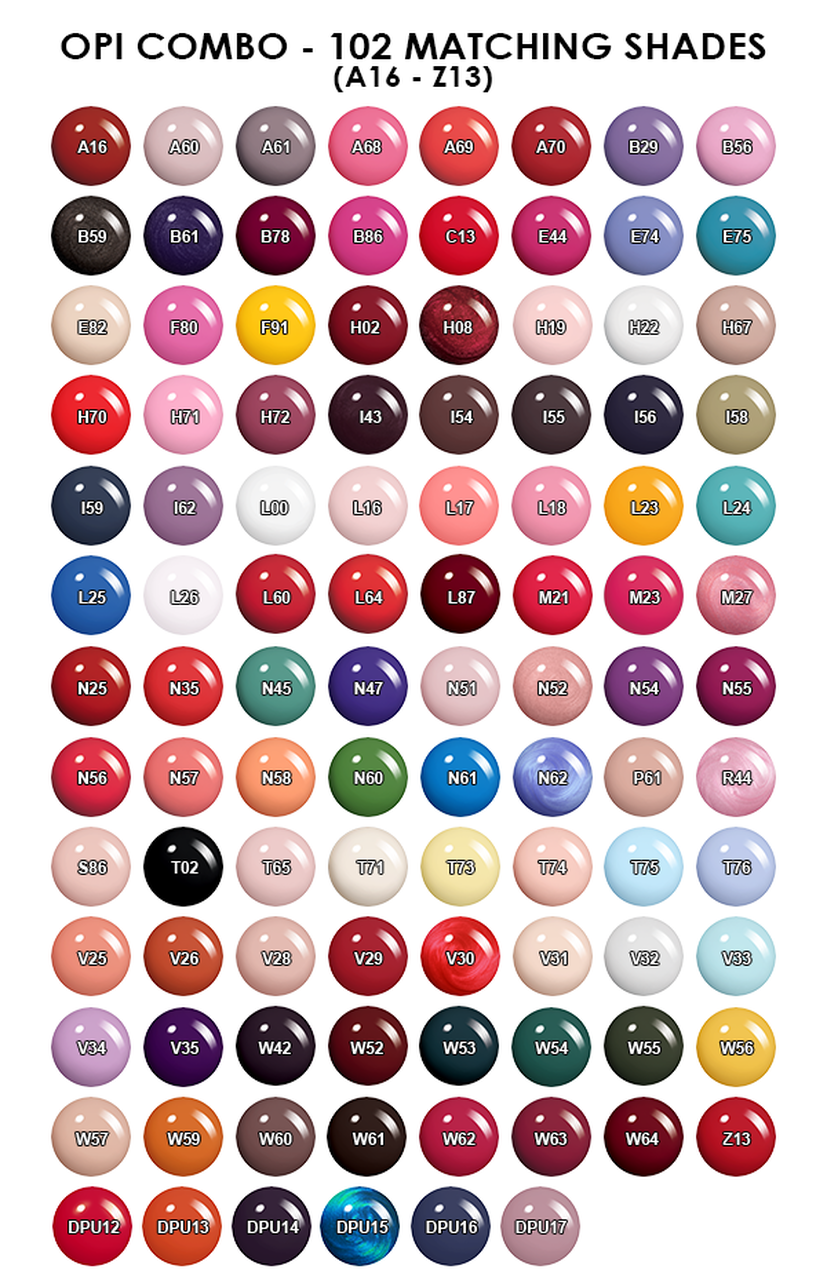 Opi Shellac Colors Chart